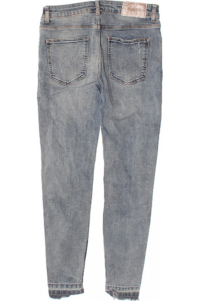 ZARA Dámské modré rifle skinny ripped seprané zkrácené Velikost 36 | ZARA | obrázek 2