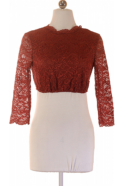 Spieth&Wensky Dámské Tričko S Dlouhým Rukávem Krajkové červené Crop Top Vel. 36