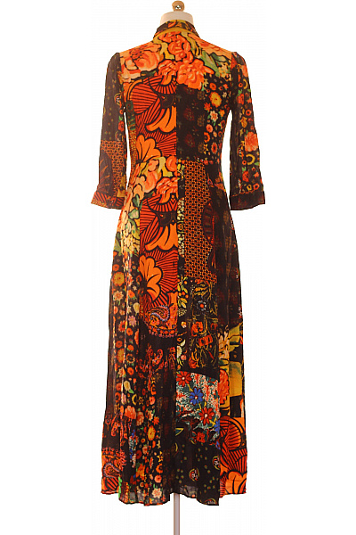 DESIGUAL Dámské dlouhé šaty košilové boho patchwork květované retro Velikost xs | DESIGUAL | obrázek 2