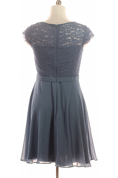 Vera Mont Modré krajkové šaty s krátkým rukávem a páskem pro družičky Velikost 40 | Vera Mont | obrázek 2