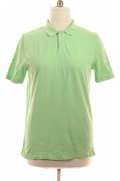 MAERZ Pánské Bavlněné Polo Tričko S Krátkým Rukávem A Výšivkou Zelené Velikost 52