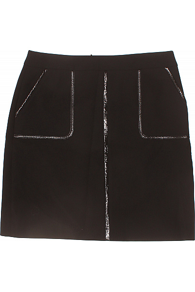 s.OLIVER Černá pouzdrová mini sukně polyuretanová elegantní s kapsami Vel. 38 | s.OLIVER | obrázek 2