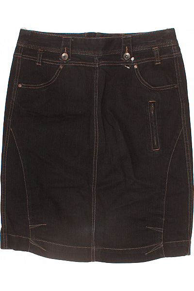 SANDWICH Dámská bavlněná tmavě hnědá džínová pouzdrová sukně krátká s kapsami Velikost 36 | SANDWICH | obrázek 2