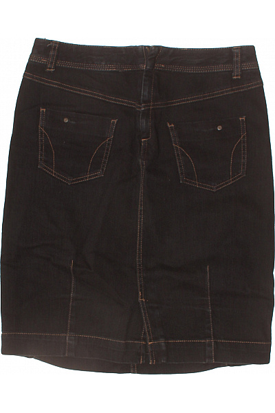 SANDWICH Dámská bavlněná tmavě hnědá džínová pouzdrová sukně krátká s kapsami Velikost 36 | SANDWICH | obrázek 3