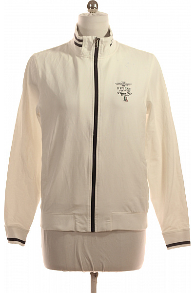 Aeronautica Militare Bílá Dámská Mikina S Dlouhým Rukávem A Výšivkou Na Zip Vel. M