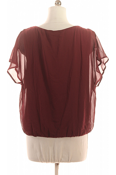 LAWRENCE GREY Dámská halenka s krátkým rukávem vínová průsvitná volná Velikost 40 | LAWRENCE GREY | obrázek 2