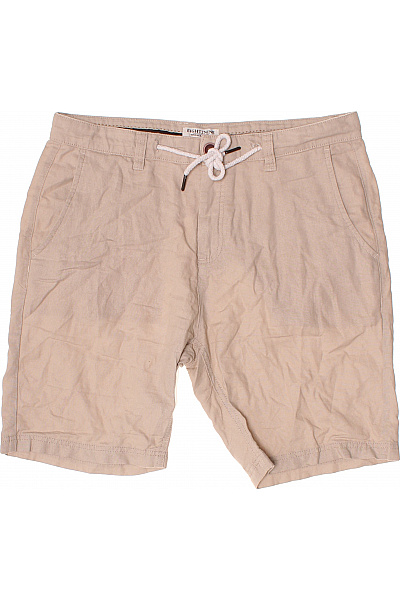 Eight2Nine Pánské Lněné Kraťasy Volnočasové Béžové S Kapsami Vel. 32