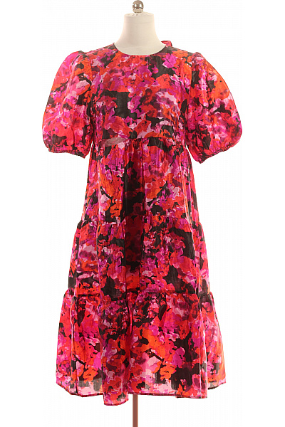 VERO MODA Dámské šaty Krátký Rukáv Květované Volnočasové Letní Vel. M