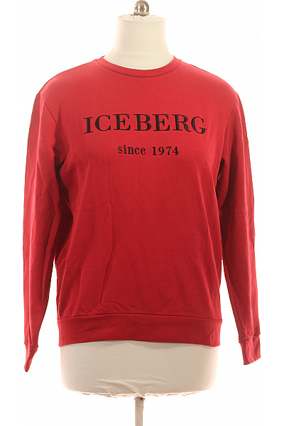 Iceberg Pánská červená mikina s potiskem a dlouhým rukávem Velikost XXL | Iceberg | obrázek 2