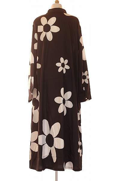 Černobílé květované košilové šaty oversized Velikost XXL | Unimoda | obrázek 3