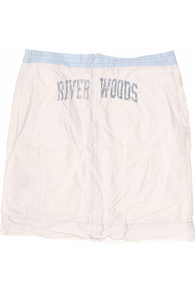 River Woods Bílá bavlněná mini sukně s potiskem a kapsami Vel. 42 | River Woods | obrázek 3