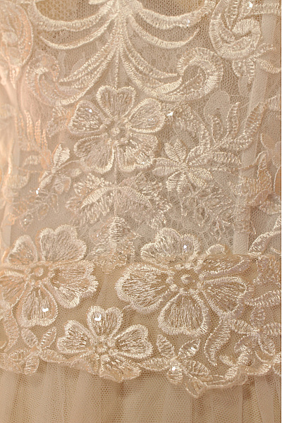 Magic Bride Dámské dlouhé svatební šaty korzetové tylové krajkové béžové Vel. DE 38 | Magic Bride | obrázek 4