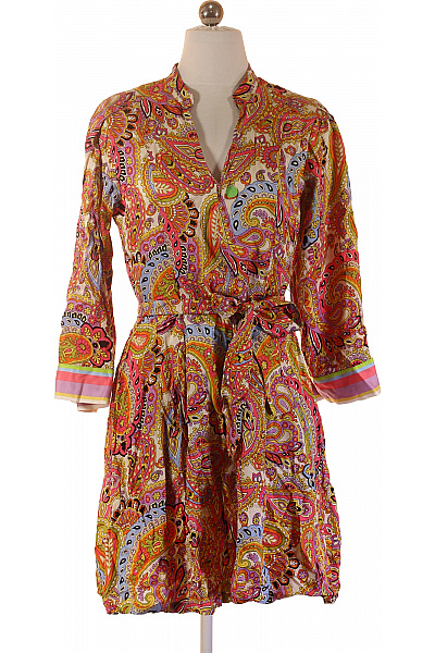 Marella Dámské šaty S Dlouhým Rukávem A Páskem Boho Barevné Velikost 36