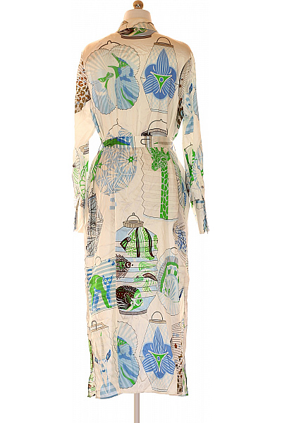 herzen sangelegenheit dámské hedvábné šaty s dlouhým rukávem a páskem košilové barevné Velikost 42 | herzen sangelegenheit | obrázek 2