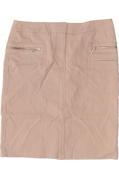 COMMA Dámská Bavlněná Pouzdrová Sukně Ke Kolenům Pruhovaná Business Velikost 36