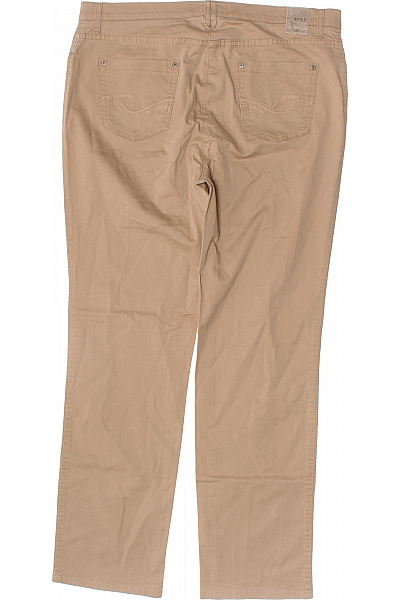 BRAX Dámské bavlněné kalhoty béžové rovné ležérní s kapsami Vel. 46 | BRAX | obrázek 3