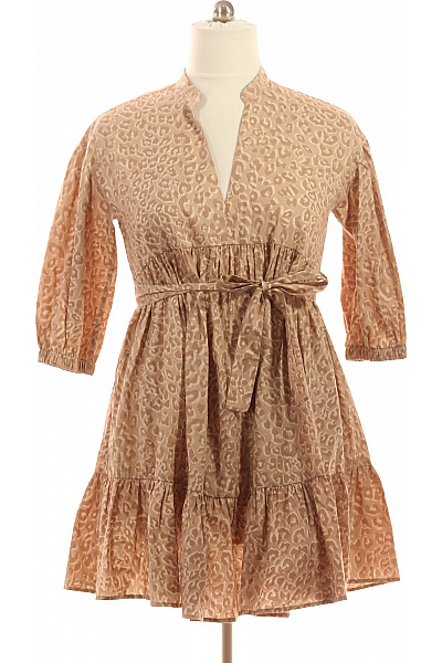 TWINSET Dámské šaty s krátkým rukávem a páskem zvířecí vzor béžové volnočasové Vel. 44 | TWINSET | obrázek 2