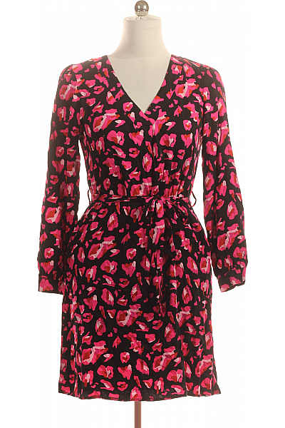 Dámské šaty S Dlouhým Rukávem Zvířecí Vzor Růžové Velikost L