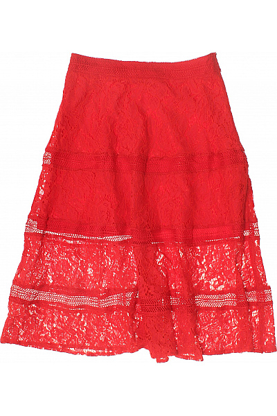 NIKKIE Dámská červená krajková midi sukně romantická společenská nylonová Vel. 36 | NIKKIE | obrázek 2
