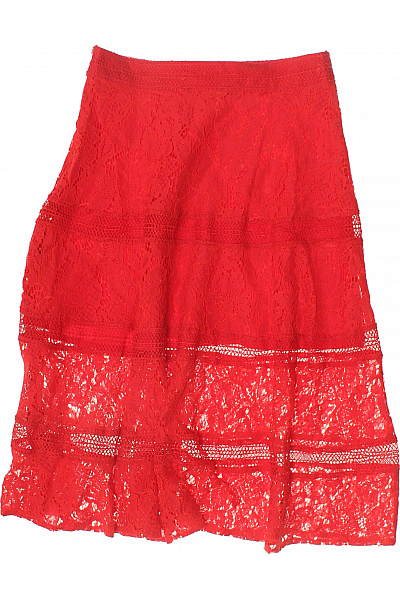 NIKKIE Dámská červená krajková midi sukně romantická společenská nylonová Vel. 36 | NIKKIE | obrázek 3