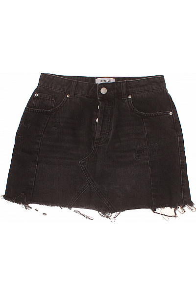 Miss Selfrdige Dámská bavlněná černá mini džínová sukně roztrhaná Velikost 38 | Miss Selfrdige | obrázek 2