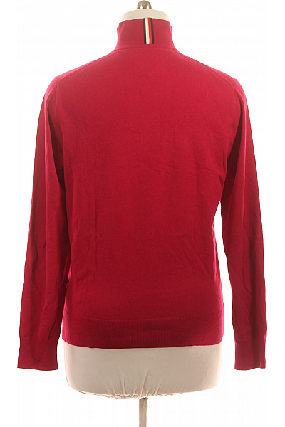 TOMMY HILFIGER Červený bavlněný svetr s dlouhým rukávem a stojáčkem na zip Velikost xl | TOMMY HILFIGER | obrázek 2