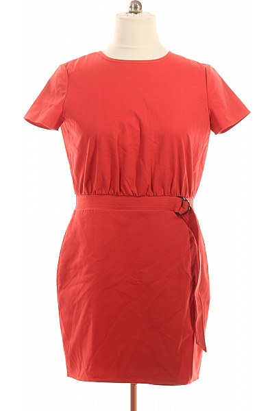 ARMANI Dámské červené šaty S Krátkým Rukávem A Páskem Vel. 50