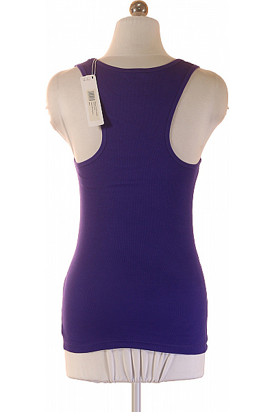 TAMARIS Dámské bavlněné tílko fialové jednobarevné basic bez rukávů s kulatým výstřihem Vel. S | TAMARIS | obrázek 2