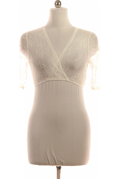 Trachtenmanufaktur Dámské tričko bílé krátký rukáv zavinovací krajka průhledné Vel. 38 | Trachtenmanufaktur | obrázek 2