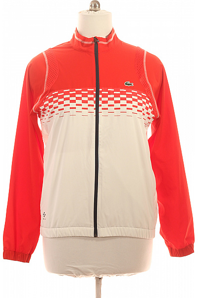 LACOSTE Pánská oranžová kostkovaná větrová bunda se zipem Vel. L | LACOSTE | obrázek 2