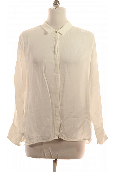 S.OLIVER Dámská Viskózová Bílá Košile Dlouhý Rukáv Elegantní Volná Vel. 42