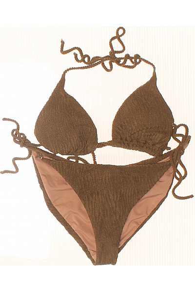 OAS Dámské bikiny na zavazování žebrované hnědé Vel. S | OAS | obrázek 2