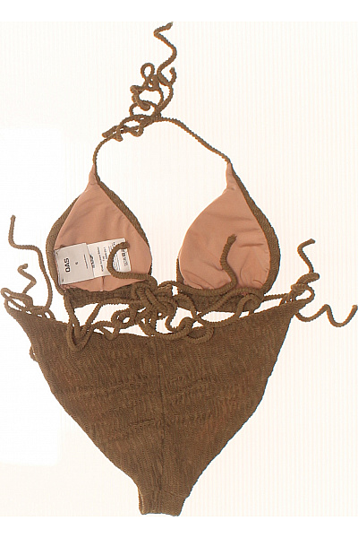 OAS Dámské bikiny na zavazování žebrované hnědé Vel. S | OAS | obrázek 3