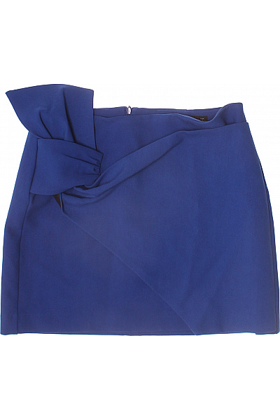 ZARA Dámská modrá mini sukně s mašlí elegantní polyesterová Velikost m | ZARA | obrázek 2