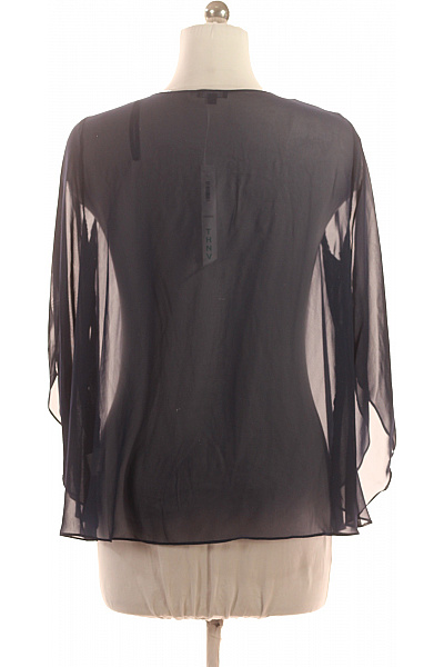 MARINA Dámská halenka modrá dlouhý rukáv elegantní průsvitná | MARINA | obrázek 3