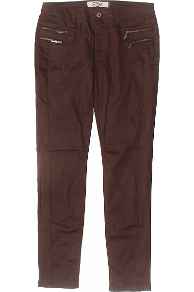 ONLY Bavlněné Hnědé Dámské Džíny Skinny Se Zipy Velikost L