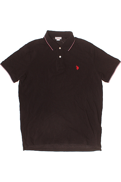 U.S.POLO ASSN. Pánské černé polo tričko s krátkým rukávem a výšivkou Vel. XL | U.S.POLO ASSN. | obrázek 2