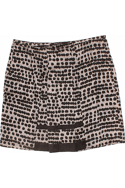MARC AUREL Hedvábná krátká vzorovaná sukně s puntíky černobílá nabíraná Velikost 34 | MARC AUREL | obrázek 2