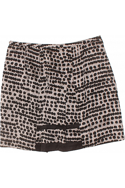 MARC AUREL Hedvábná krátká vzorovaná sukně s puntíky černobílá nabíraná Velikost 34 | MARC AUREL | obrázek 3