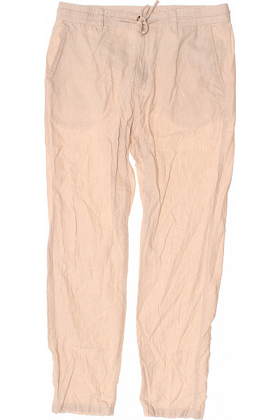 LINDBERGH Pánské Lněné Kalhoty Volnočasové Pohodlné S Kapsami Béžové Velikost XL