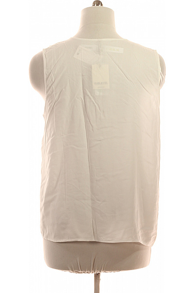 Sublevel Bílá halenka bez rukávů s výstřihem do V Velikost XXL | Sublevel | obrázek 3