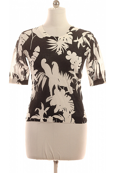 Max Mara Dámská černobílá halenka s krátkým rukávem a květinovým potiskem Velikost M | Max Mara | obrázek 2