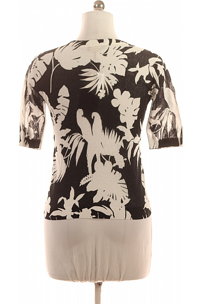 Max Mara Dámská černobílá halenka s krátkým rukávem a květinovým potiskem Velikost M | Max Mara | obrázek 3