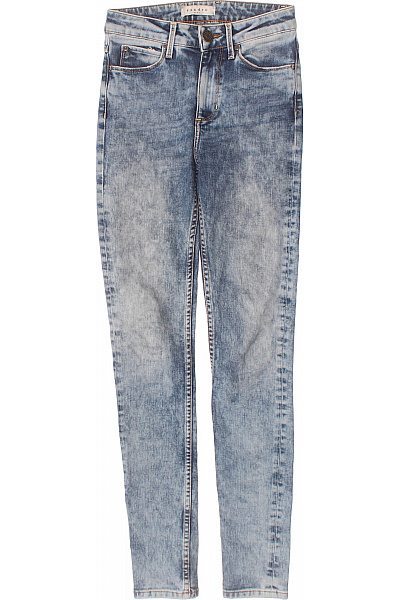 Sandro Dámské Modré Seprané Skinny Džíny S Vysokým Pasem Velikost 34