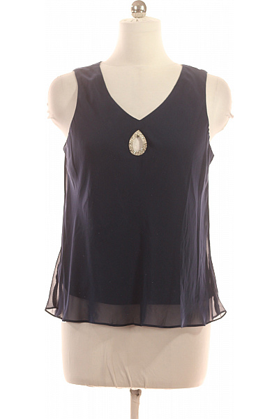 MARINA Dámská tmavě modrá halenka bez rukávů s kamínky Vel. 12 | MARINA | obrázek 2