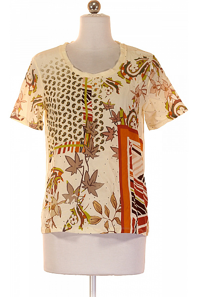 MARCCAIN Dámská krémová halenka s krátkým rukávem podzimní vzorovaná etno Vel. S | MARCCAIN | obrázek 2