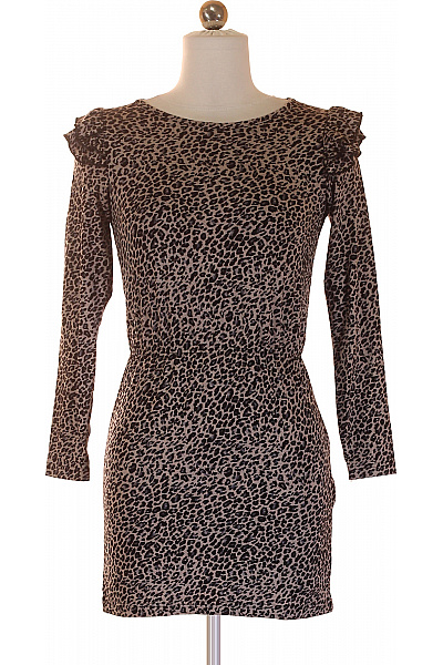 Dívčí Viskozové Šaty Zvířecí Vzor Růžové Dlouhý Rukáv Mini Vel. 6Y | Unimoda | obrázek 2