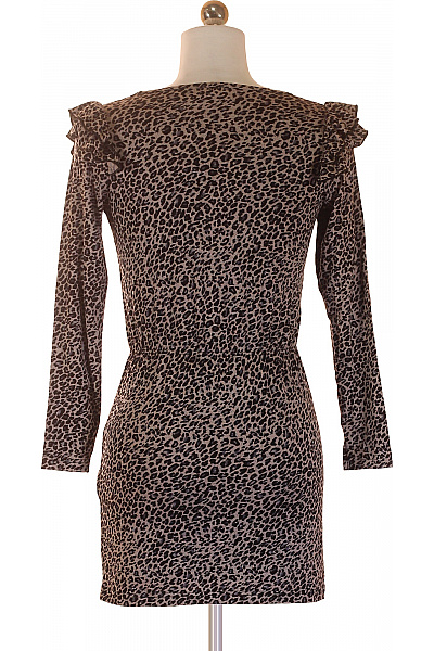 Dívčí Viskozové Šaty Zvířecí Vzor Růžové Dlouhý Rukáv Mini Vel. 6Y | Unimoda | obrázek 3