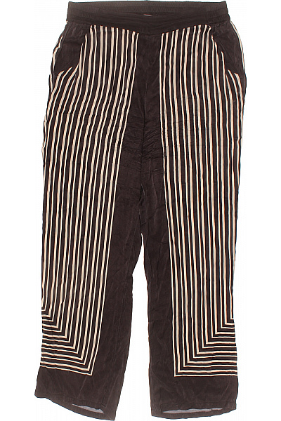 Ulla Popken Dámské Kalhoty Pruhované Volnočasové černé S Kapsami Vel. 44