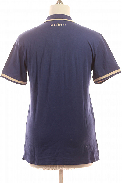 richmond Pánské modré bavlněné polo tričko s krátkým rukávem a límečkem Vel. EU XL | richmond | obrázek 3